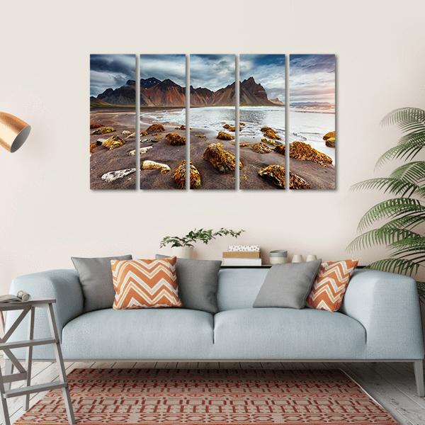 Beach With Wet Sand Canvas Wall Art-5 Horizontal-Gallery Wrap-22" x 12"-Tiaracle