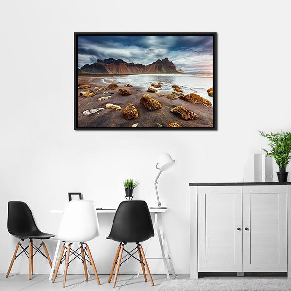 Beach With Wet Sand Vertical Canvas Wall Art-3 Vertical-Gallery Wrap-12" x 25"-Tiaracle