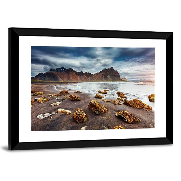 Beach With Wet Sand Vertical Canvas Wall Art-3 Vertical-Gallery Wrap-12" x 25"-Tiaracle