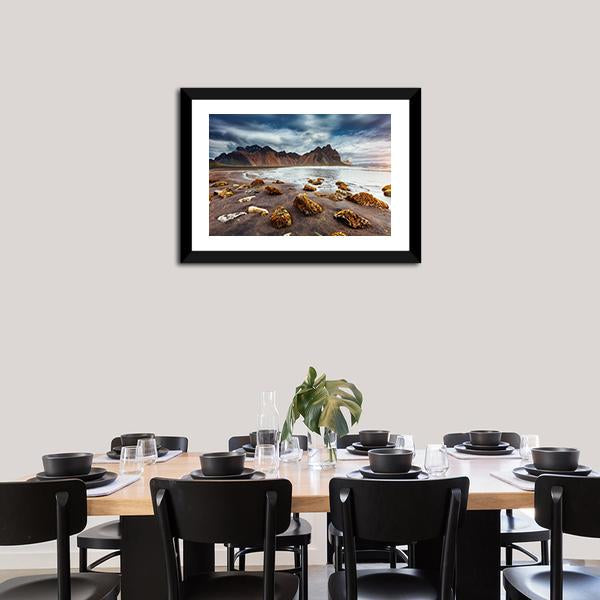 Beach With Wet Sand Vertical Canvas Wall Art-3 Vertical-Gallery Wrap-12" x 25"-Tiaracle