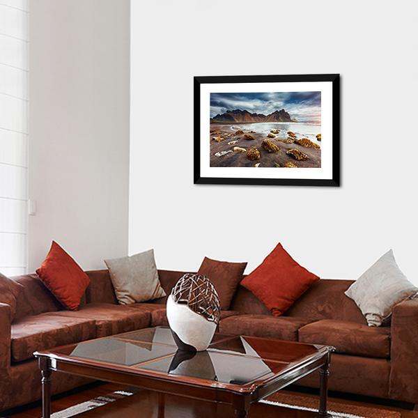 Beach With Wet Sand Vertical Canvas Wall Art-3 Vertical-Gallery Wrap-12" x 25"-Tiaracle