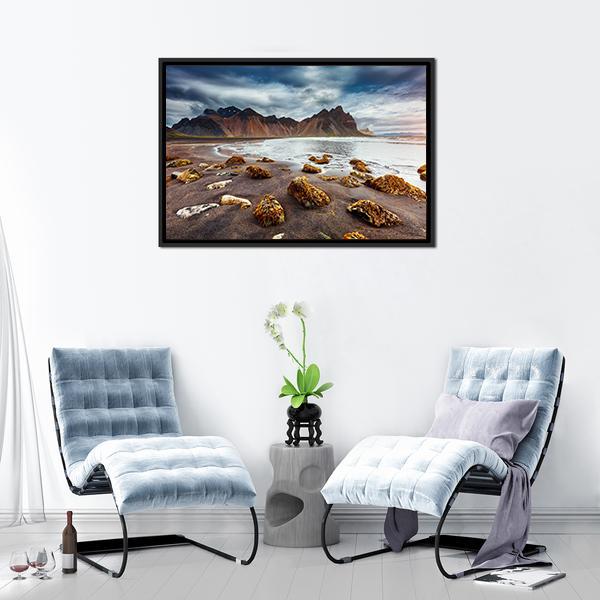 Beach With Wet Sand Vertical Canvas Wall Art-3 Vertical-Gallery Wrap-12" x 25"-Tiaracle