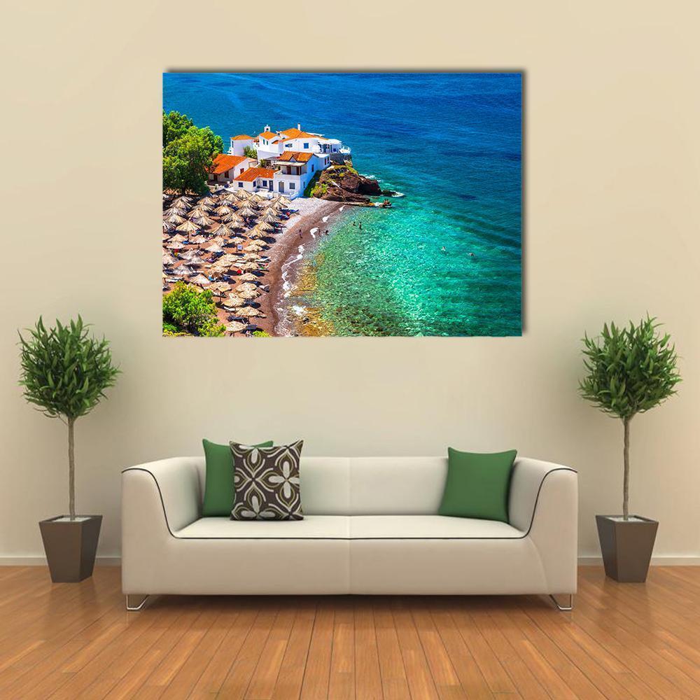 Islands Hydra Greek Canvas Wall Art-5 Horizontal-Gallery Wrap-22" x 12"-Tiaracle