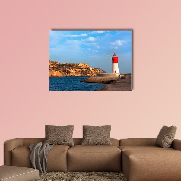 Beacon Cartagena Lighthouse Canvas Wall Art-1 Piece-Gallery Wrap-48" x 32"-Tiaracle
