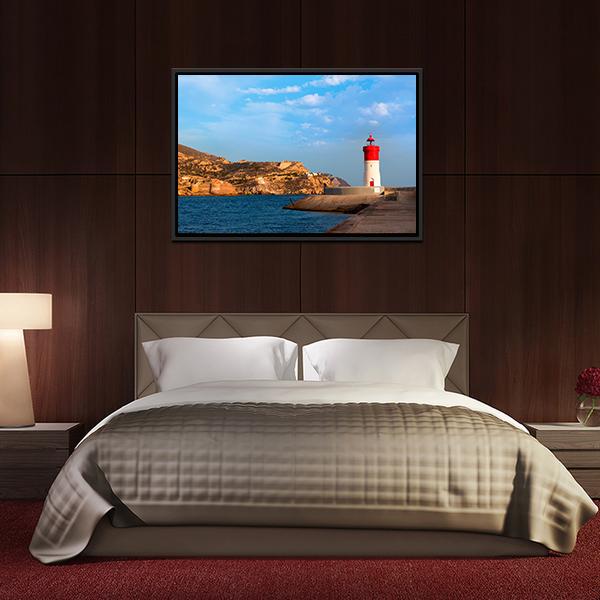 Beacon Cartagena Lighthouse Canvas Wall Art-3 Horizontal-Gallery Wrap-25" x 16"-Tiaracle