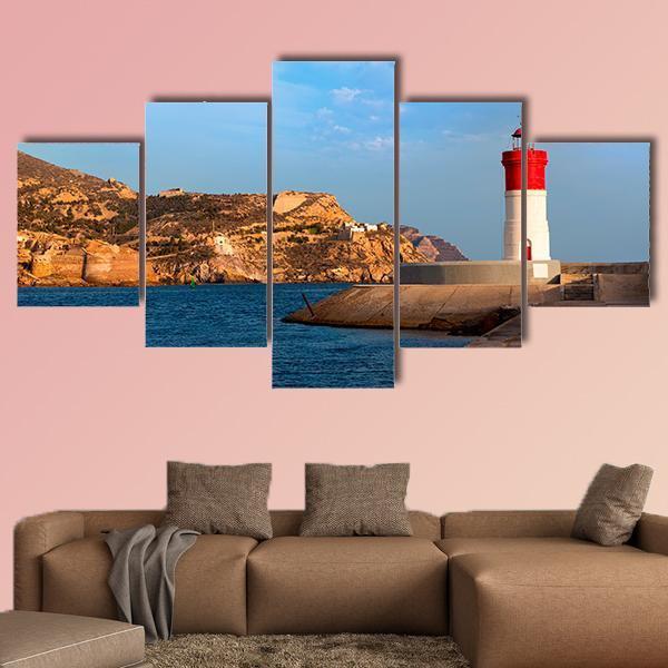 Beacon Cartagena Lighthouse Canvas Wall Art-3 Horizontal-Gallery Wrap-25" x 16"-Tiaracle