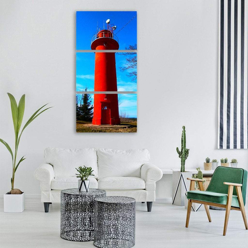 Beacon Coast Lighthouse Vertical Canvas Wall Art-3 Vertical-Gallery Wrap-12" x 25"-Tiaracle