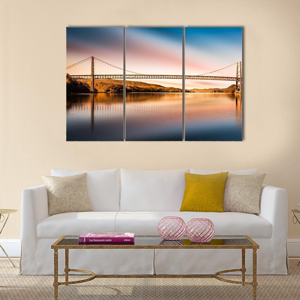 Bear Mountain Bridge Canvas Wall Art-3 Horizontal-Gallery Wrap-37" x 24"-Tiaracle