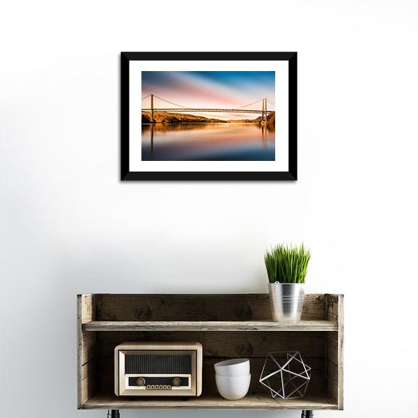 Bear Mountain Bridge Canvas Wall Art-1 Piece-Framed Print-20" x 16"-Tiaracle