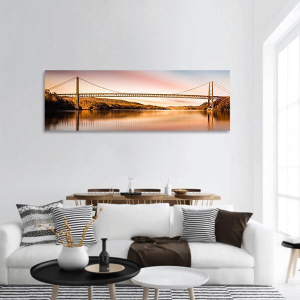 Bear Mountain Bridge Panoramic Canvas Wall Art-1 Piece-36" x 12"-Tiaracle