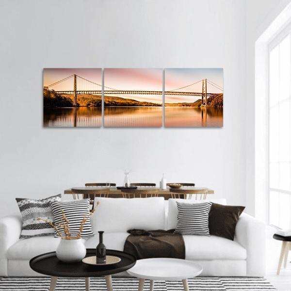 Bear Mountain Bridge Panoramic Canvas Wall Art-3 Piece-25" x 08"-Tiaracle