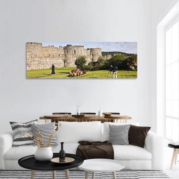 Beaumaris Castle UK Panoramic Canvas Wall Art-1 Piece-36" x 12"-Tiaracle