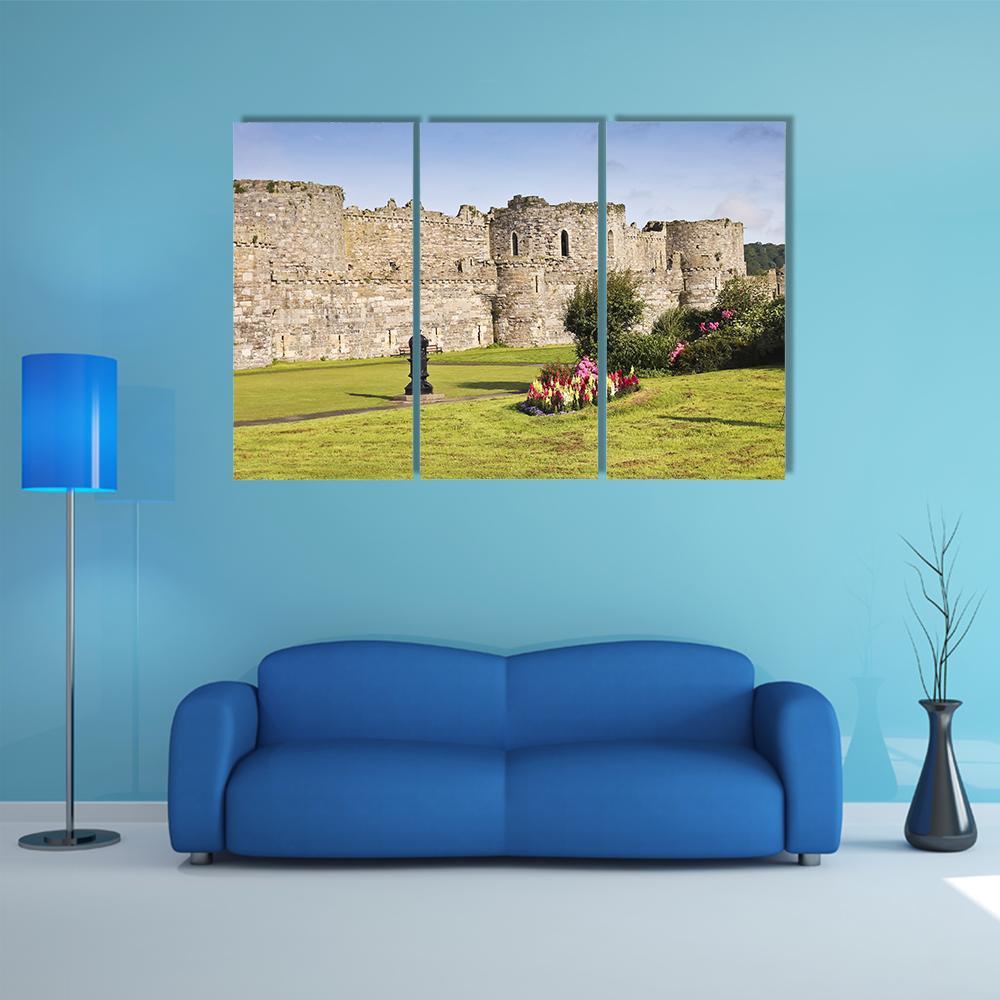 Beaumaris Castle UK Canvas Wall Art-3 Horizontal-Gallery Wrap-37" x 24"-Tiaracle