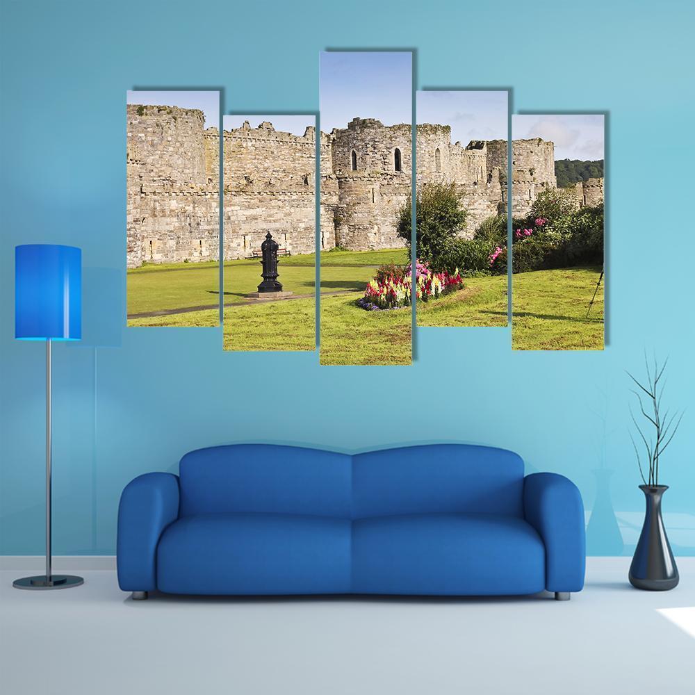 Beaumaris Castle UK Canvas Wall Art-5 Pop-Gallery Wrap-47" x 32"-Tiaracle