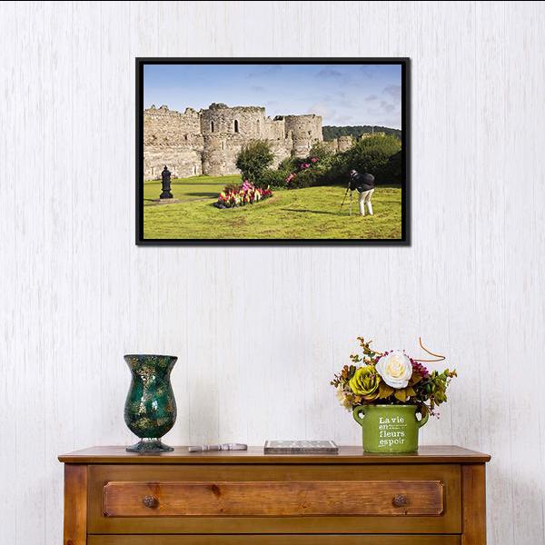 Beaumaris Castle UK Canvas Wall Art-1 Piece-Floating Frame-24" x 16"-Tiaracle