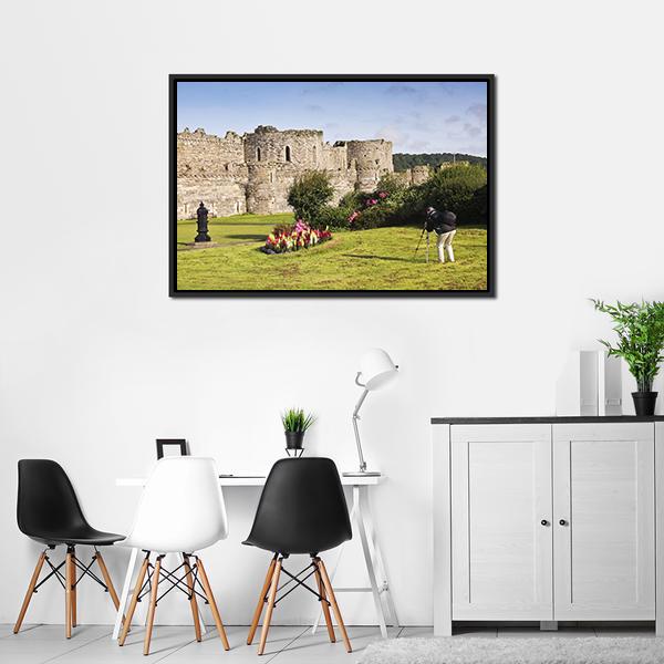 Beaumaris Castle UK Panoramic Canvas Wall Art-1 Piece-36" x 12"-Tiaracle