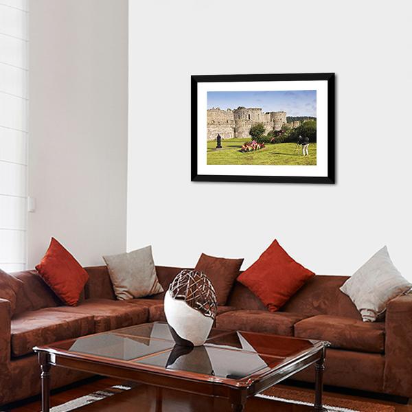 Beaumaris Castle UK Panoramic Canvas Wall Art-1 Piece-36" x 12"-Tiaracle