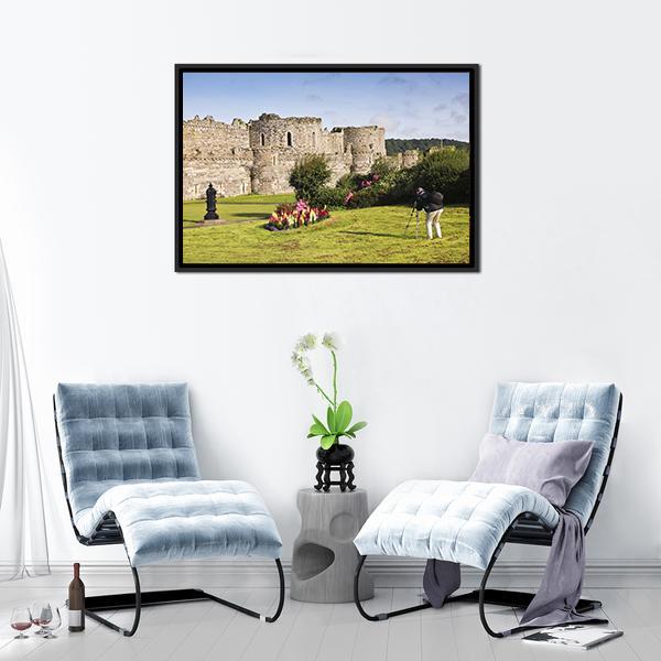 Beaumaris Castle UK Panoramic Canvas Wall Art-1 Piece-36" x 12"-Tiaracle