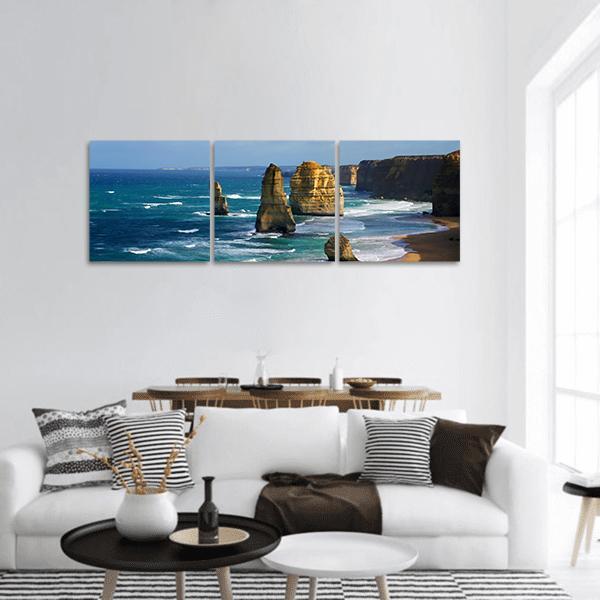 12 Apostles In Australia Panoramic Canvas Wall Art-3 Piece-25&quot; x 08&quot;-Tiaracle