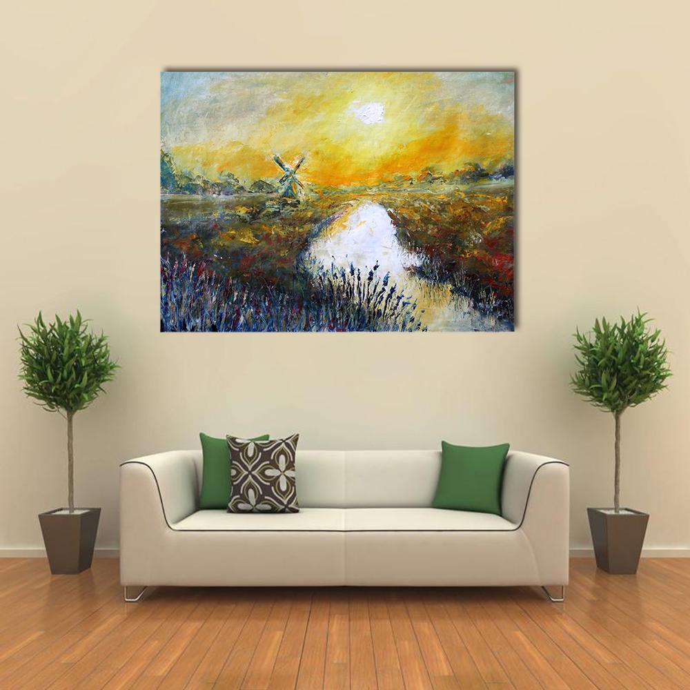 Abstract Of Windmill Canvas Wall Art-1 Piece-Gallery Wrap-48" x 32"-Tiaracle