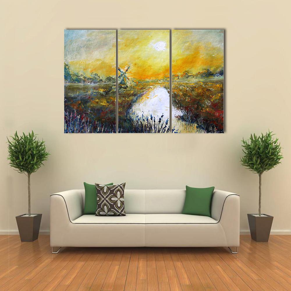 Abstract Of Windmill Canvas Wall Art-3 Horizontal-Gallery Wrap-37" x 24"-Tiaracle