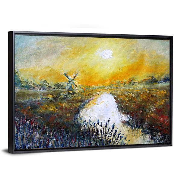 Abstract Of Windmill Canvas Wall Art-3 Horizontal-Gallery Wrap-25" x 16"-Tiaracle