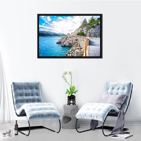 Adriatic Sea Coastline Canvas Wall Art-3 Horizontal-Gallery Wrap-25&quot; x 16&quot;-Tiaracle