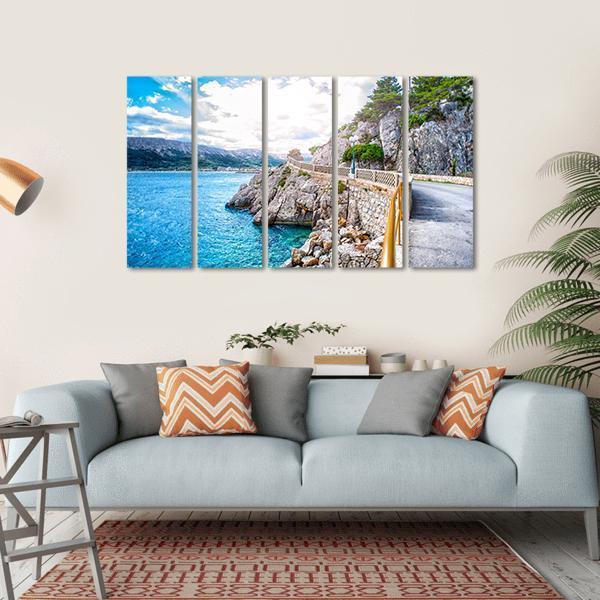 Adriatic Sea Coastline Canvas Wall Art-5 Horizontal-Gallery Wrap-22" x 12"-Tiaracle