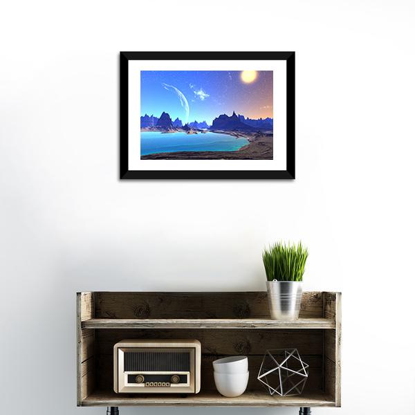 Beautiful Alien Planet Canvas Wall Art-1 Piece-Framed Print-20" x 16"-Tiaracle