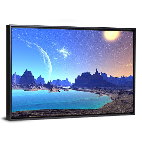 Beautiful Alien Planet Canvas Wall Art-5 Horizontal-Gallery Wrap-22" x 12"-Tiaracle