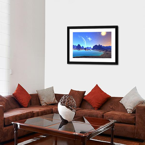 Beautiful Alien Planet Canvas Wall Art-5 Horizontal-Gallery Wrap-22" x 12"-Tiaracle