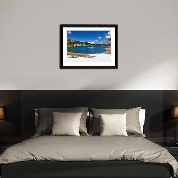 Beautiful Allos Lake Panoramic Canvas Wall Art-1 Piece-36" x 12"-Tiaracle
