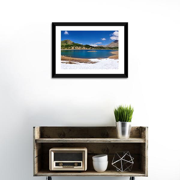 Beautiful Allos Lake Panoramic Canvas Wall Art-1 Piece-36" x 12"-Tiaracle