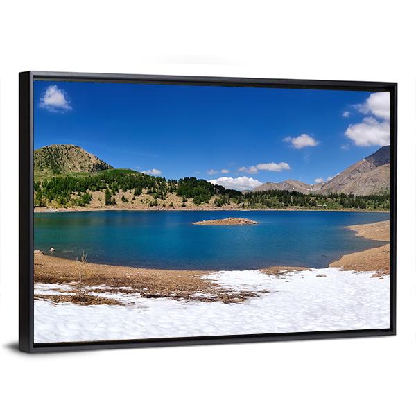 Beautiful Allos Lake Panoramic Canvas Wall Art-1 Piece-36" x 12"-Tiaracle
