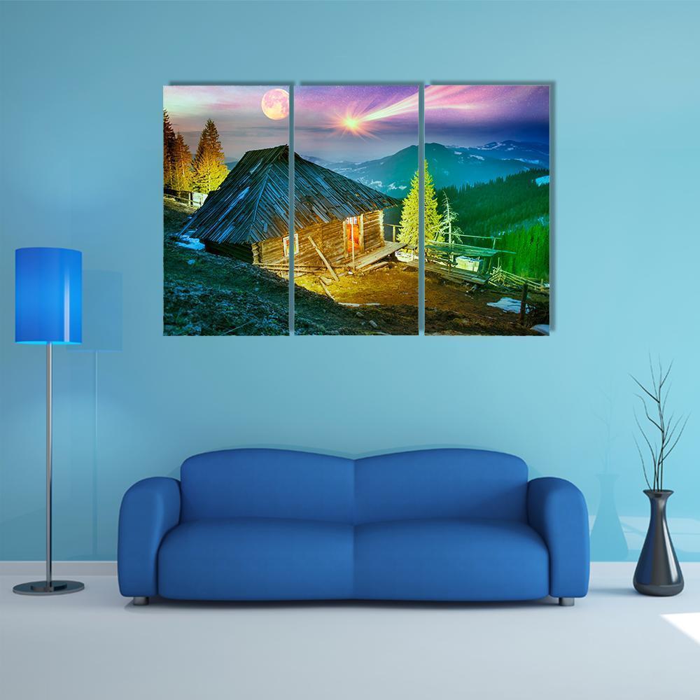 Beautiful Alpine Peaks Canvas Wall Art-3 Horizontal-Gallery Wrap-37" x 24"-Tiaracle