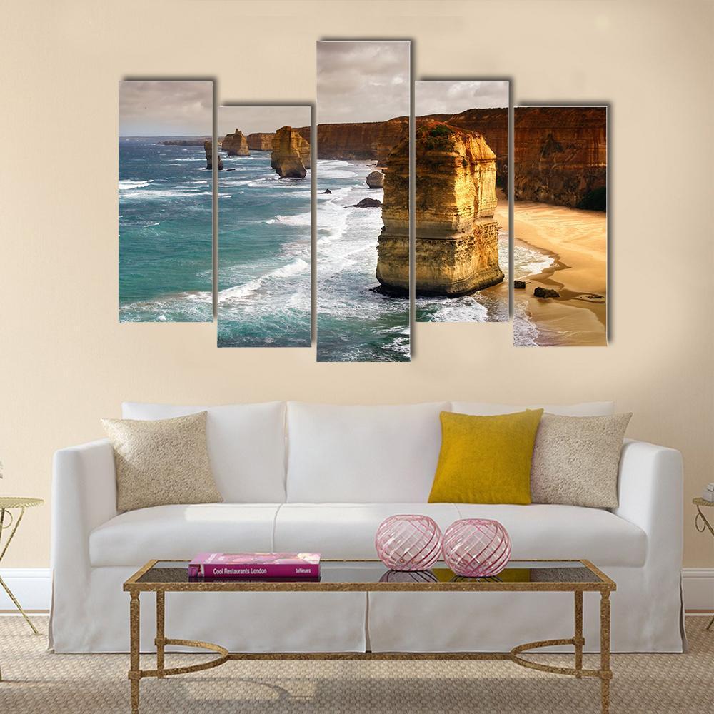 Apostles In Australia Canvas Wall Art-5 Pop-Gallery Wrap-47" x 32"-Tiaracle