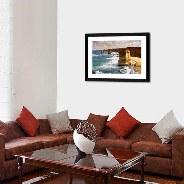 Apostles In Australia Canvas Wall Art-5 Horizontal-Gallery Wrap-22" x 12"-Tiaracle
