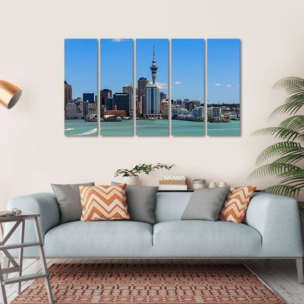 Auckland Cityscape Canvas Wall Art-5 Horizontal-Gallery Wrap-22" x 12"-Tiaracle