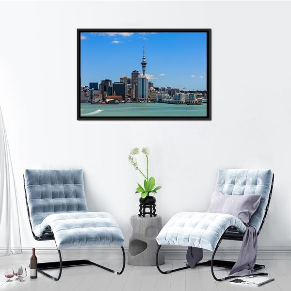 Auckland Cityscape Canvas Wall Art-5 Horizontal-Gallery Wrap-22" x 12"-Tiaracle