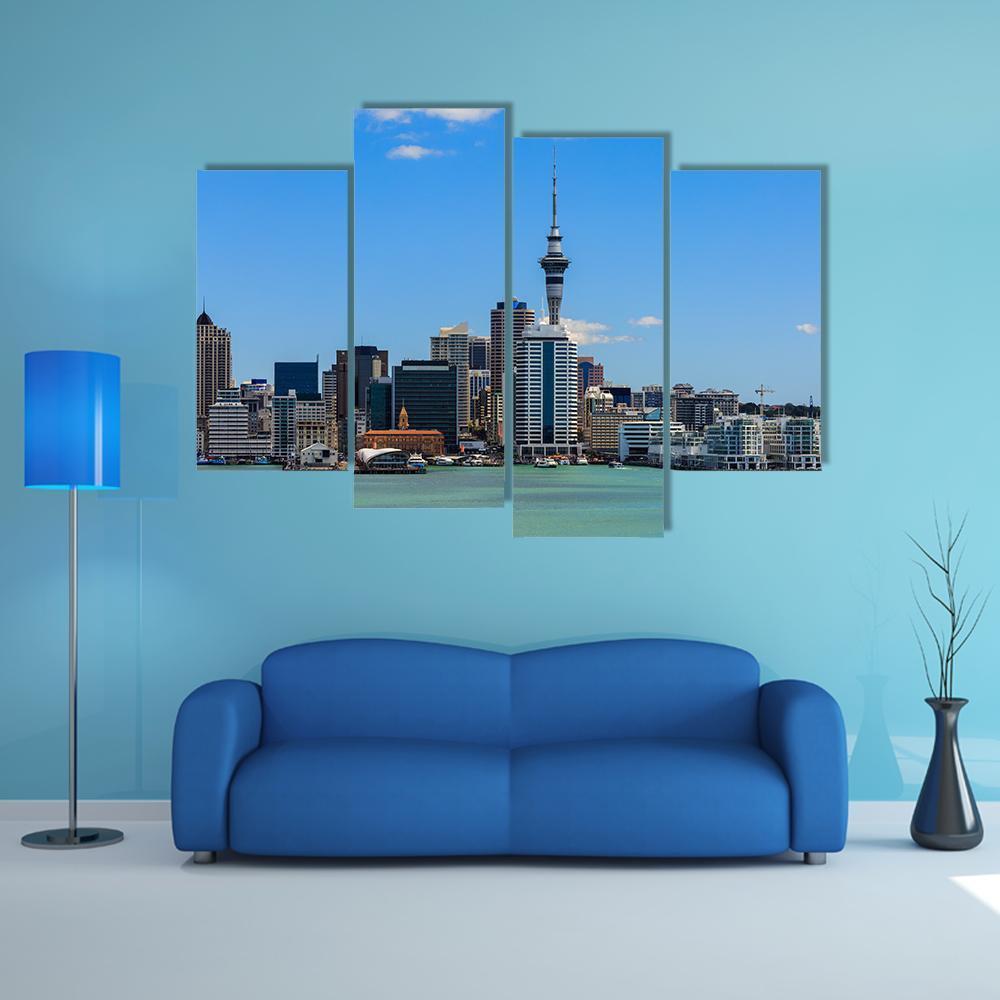 Auckland Cityscape Canvas Wall Art-4 Pop-Gallery Wrap-50" x 32"-Tiaracle
