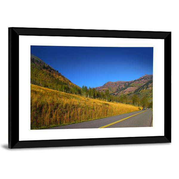 Autumn Drive Colorado Canvas Wall Art-3 Horizontal-Gallery Wrap-25" x 16"-Tiaracle