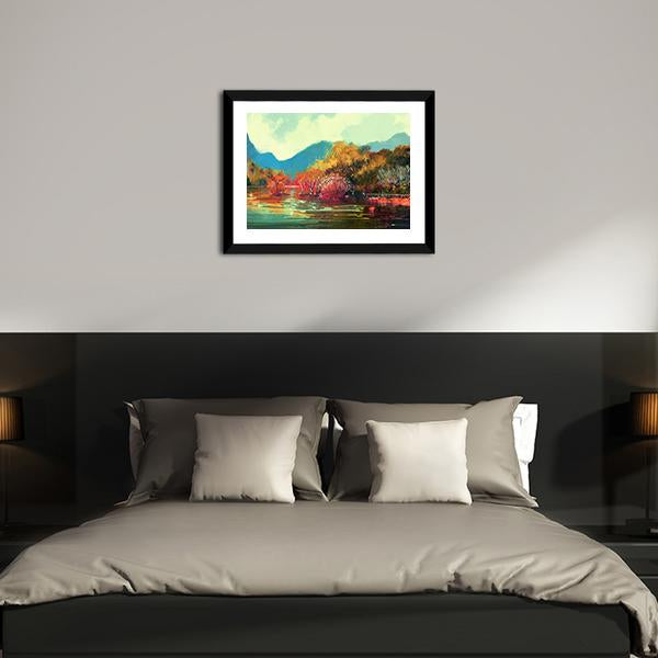Autumn Forest Illustration Canvas Wall Art-3 Horizontal-Gallery Wrap-25" x 16"-Tiaracle