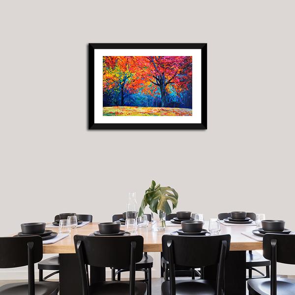 Beautiful Autumn Forest Trees Canvas Wall Art-3 Horizontal-Gallery Wrap-25&quot; x 16&quot;-Tiaracle