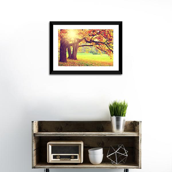 Beautiful Autumn Landscape Canvas Wall Art-1 Piece-Framed Print-20" x 16"-Tiaracle