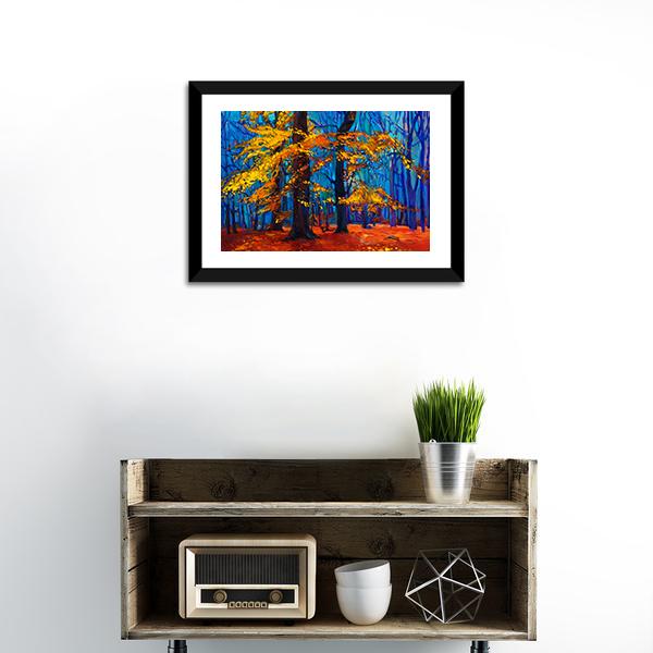 Autumn Trees Abstract Canvas Wall Art-3 Horizontal-Gallery Wrap-25&quot; x 16&quot;-Tiaracle