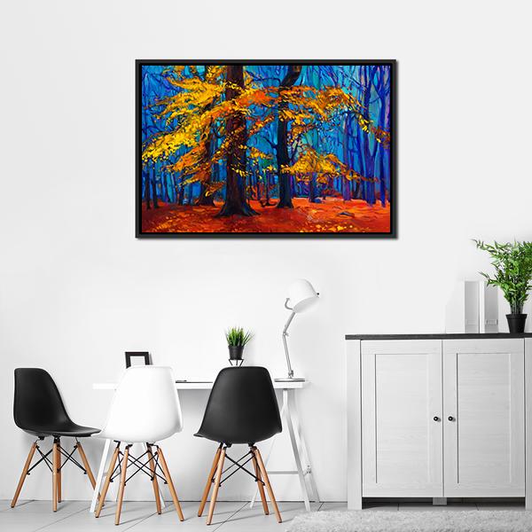 Autumn Trees Abstract Canvas Wall Art-3 Horizontal-Gallery Wrap-25&quot; x 16&quot;-Tiaracle
