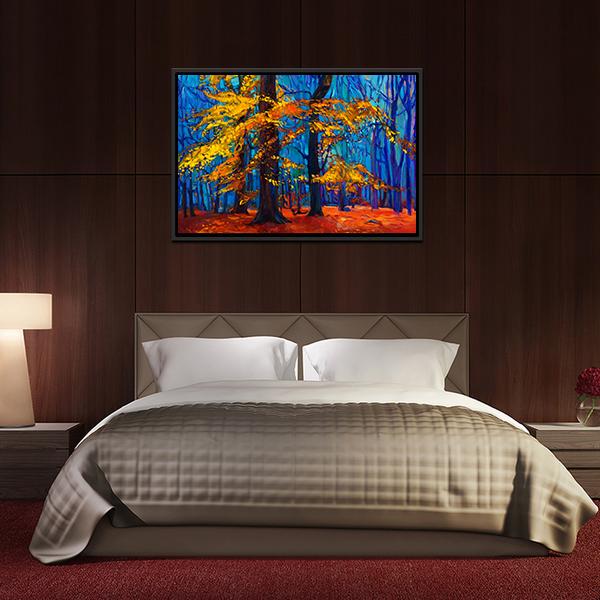 Autumn Trees Abstract Canvas Wall Art-3 Horizontal-Gallery Wrap-25&quot; x 16&quot;-Tiaracle