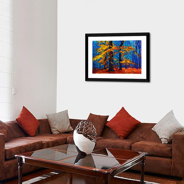 Autumn Trees Abstract Canvas Wall Art-3 Horizontal-Gallery Wrap-25&quot; x 16&quot;-Tiaracle