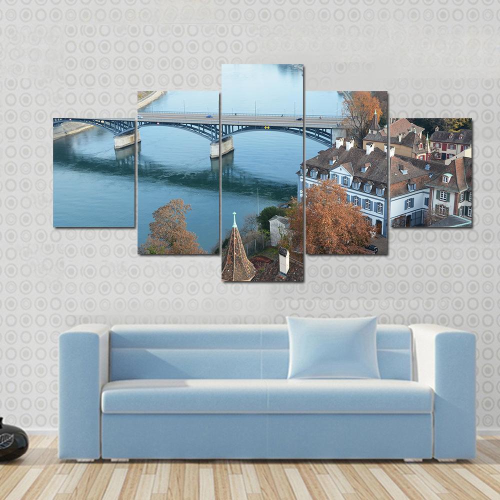 Beautiful Basel Switzerland Canvas Wall Art-5 Star-Gallery Wrap-62" x 32"-Tiaracle