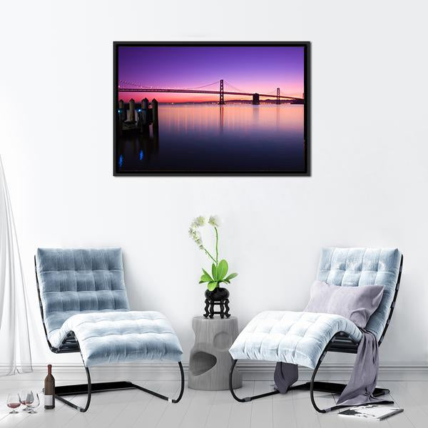 Beautiful Bay Bridge Canvas Wall Art-3 Horizontal-Gallery Wrap-25" x 16"-Tiaracle
